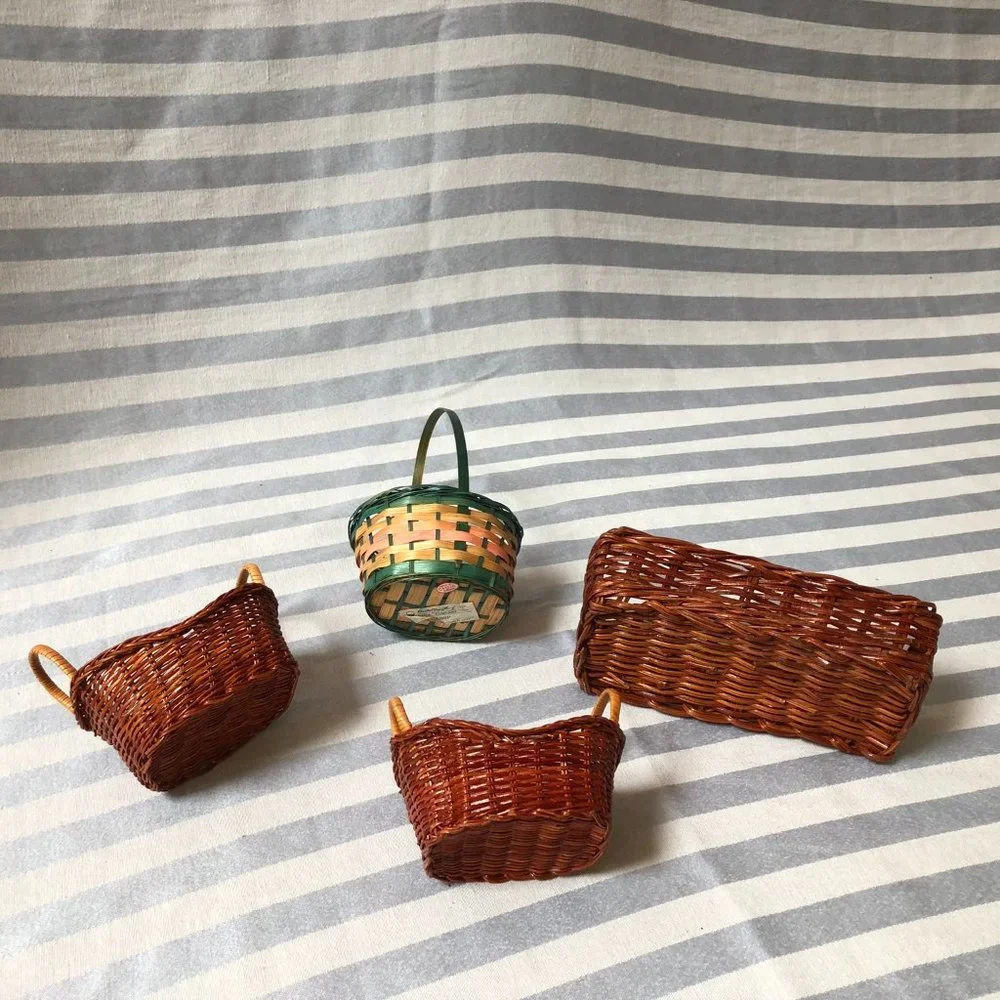 2x Longaberger Baskets + 4 other small wicker baskets (6 total)